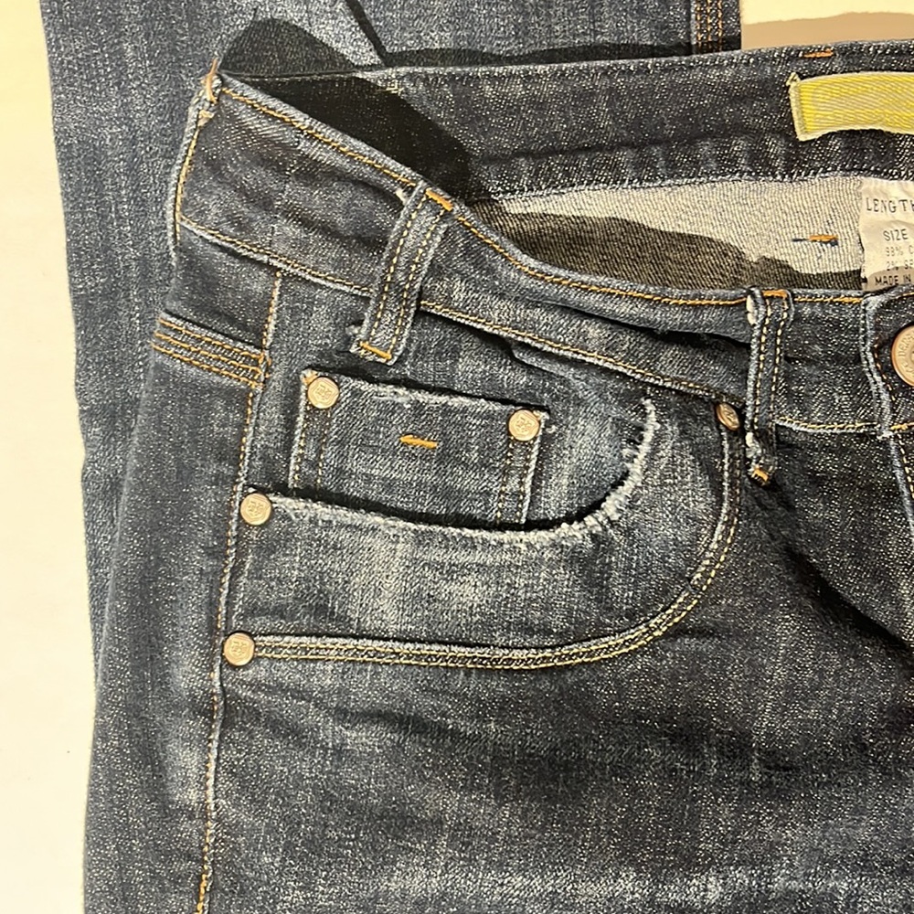 Department of Peace standard denim jeans sz 12 medium wash long inseam bootcut - Picture 3 of 9